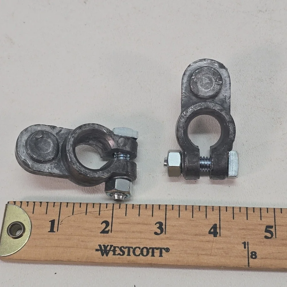QTY 2 Automotive Lead Universal Battery Terminal Connector Heavy Duty Metal